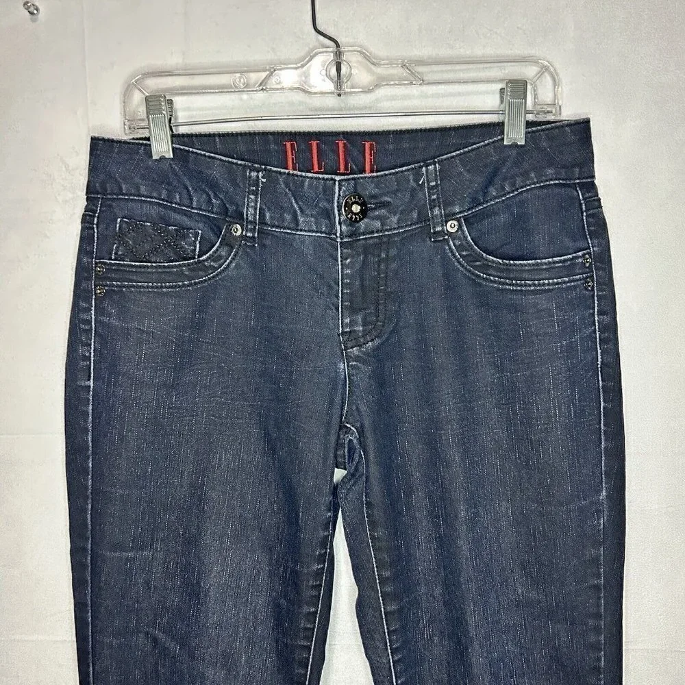 ELLE Women's Stretch Blue Denim Low-Rise Jeans Size 6 (31x28)